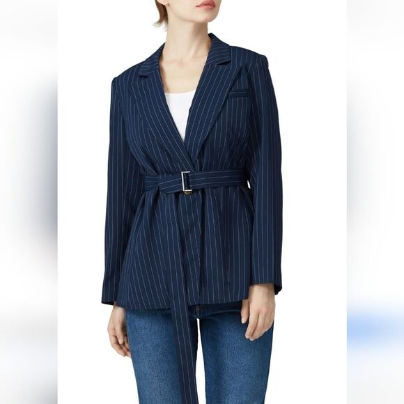 Jason Wu X Eloquii Navy Pinstripe Blazer Size 16 - Picture 1 of 5